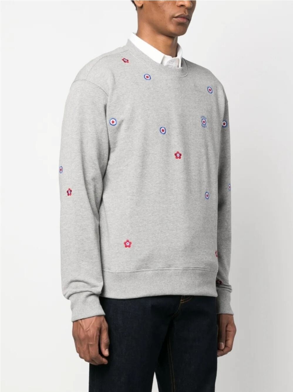 Kenzo floral-embroidered cotton sweatshirt size M